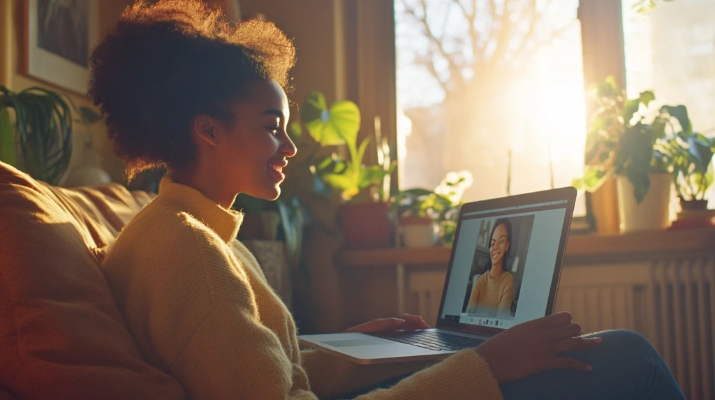 A real-time video call with an accredited coach